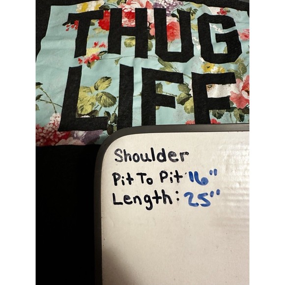 Recycled Karma Tank Top Thug Life Floral Shirt Women’s Size XS Made In USA - Picture 5 of 5